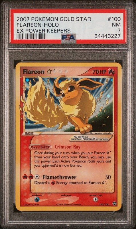 Flareon Gold Star 100/108 PSA 7 Power Keepers Pokemon Card Game
