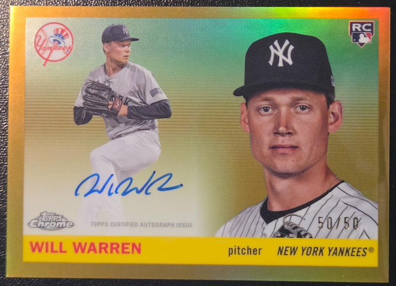 2025 Topps Chrome Platinum Gold Refractor /50 Rookie Auto #CPA-WWA - Will Warren