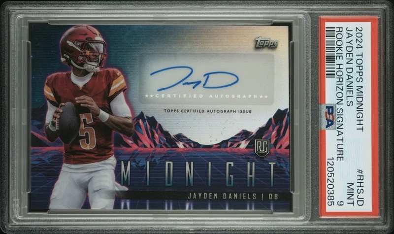 Jayden Daniels 2024 Topps Midnight Rookie Horizon Signatures Auto #RHS-JD PSA 9