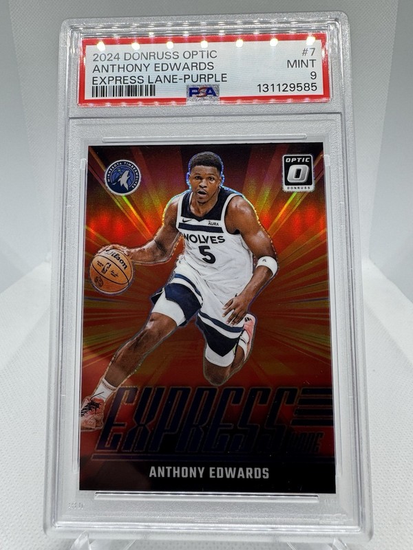 2024-25 DONRUSS OPTIC EXPRESS LANE HOLO PURPLE  #7 ANTHONY EDWARDS PSA 9 MINT
