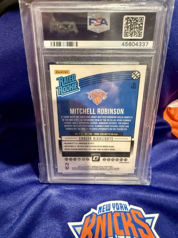 2018 Donruss Optic Mitchell Robinson #163 HOLO REFRACTOR PSA 10 GEM MT view 2