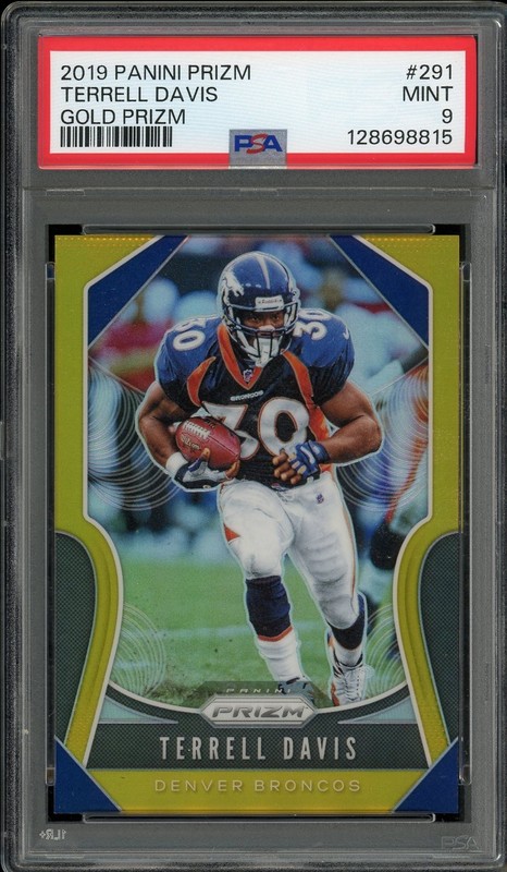 2019 Panini Prizm Gold Prizm /10 #291 Terrell Davis PSA 9 MINT
