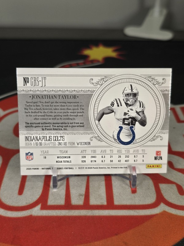 2020 Panini National Treasures - Rookie Patch Auto Jonathan Taylor RPA /99 view 2