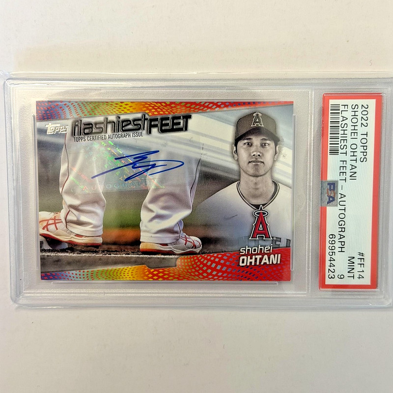 2022 Topps Shohei Ohtani Flashiest Feet Auto 08/10 PSA 9 SSP Angels
