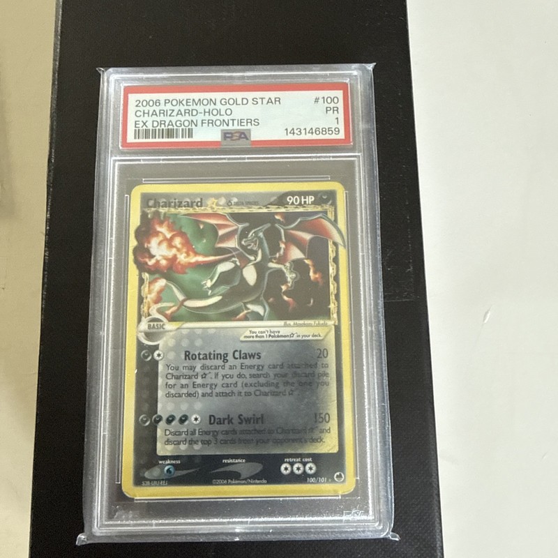 2006 Charizard Gold Star Holo EX Dragon Frontiers Delta Species 100/101 PSA 1