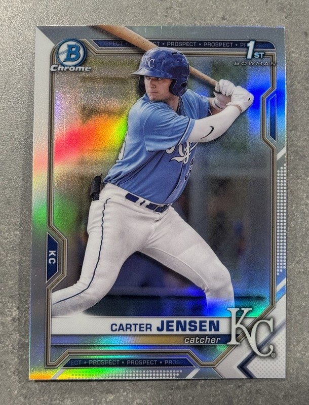 2021 Bowman Draft CARTER JENSEN Refractor "1st Bowman Chrome" #BDC-106 ROYALS!