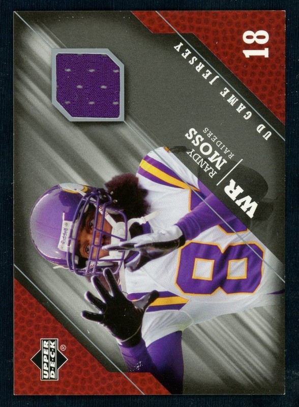 2005 Upper Deck UD Game Used Authentic Jersey Patch #GJ-RM Randy Moss HOF view 2