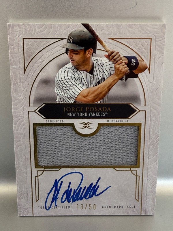 JORGE POSADA 2025 TOPPS DEFINITIVE GAME USED PATCH AUTO 19/50 #DAR-JPO