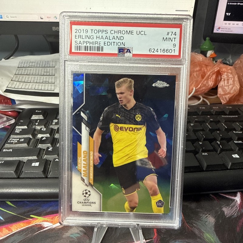 2019 Topps Chrome UCL Erling Haaland Sapphire Edition PSA 9 #74 