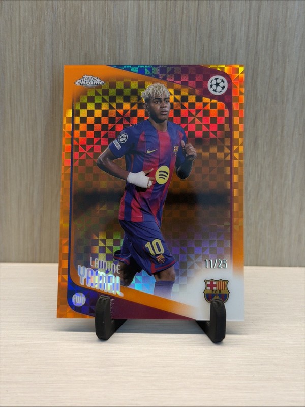 2025-26 Topps Chrome UEFA CC Lamine Yamal Orange X-Fractor /25 Barcelona FC