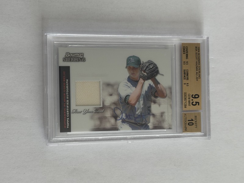 Scott Kazmir RC BGS 9.5 w 10 Auto: 2004 Bowman Sterling RPA Game Used Jersey