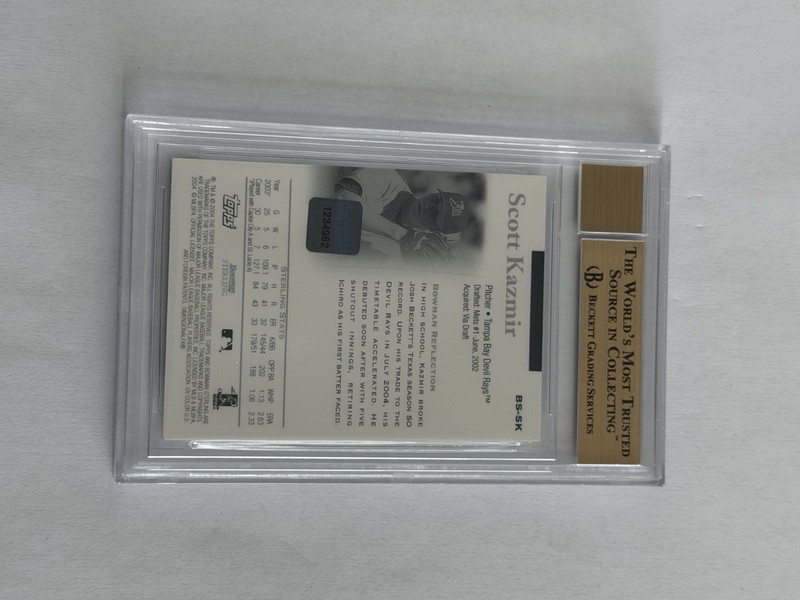 Scott Kazmir RC BGS 9.5 w 10 Auto: 2004 Bowman Sterling RPA Game Used Jersey view 2
