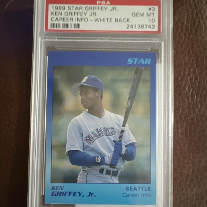 1989 Star Ken Griffey Jr. Rookie RC #3 White Back PSA 10 Seattle Mariners