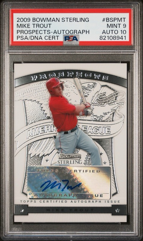 2009 Bowman Sterling Mike Trout Prospects 💥PSA 10 Auto 💥 PSA 9 