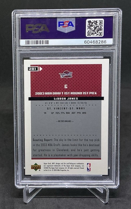 2003 Upper Deck MVP LeBron James Rookie #201 PSA 6  view 2