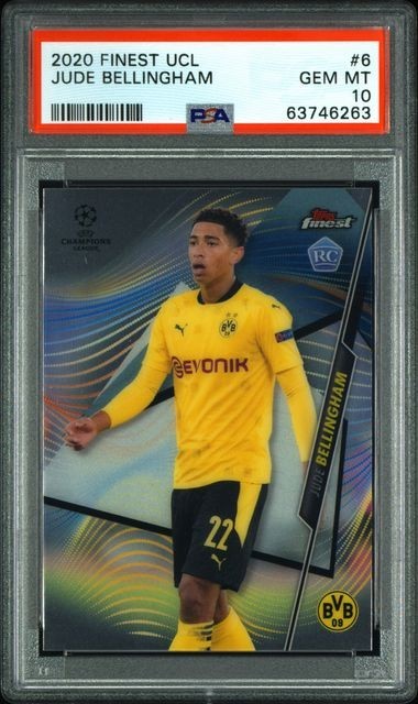 2020 Topps Finest UCL Soccer Jude Bellingham Rookie #6 PSA 10