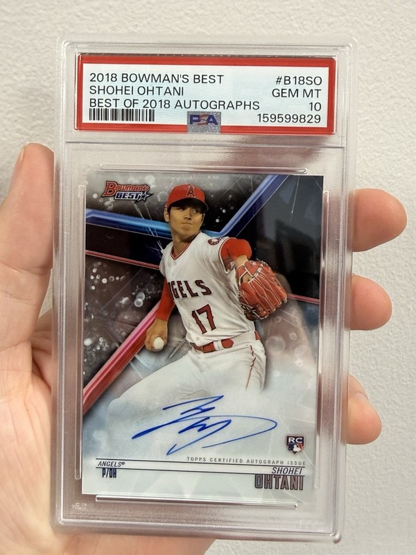 2018 Bowman’s Best Shohei Ohtani Chrome Rookie Auto #B18 SO PSA 10