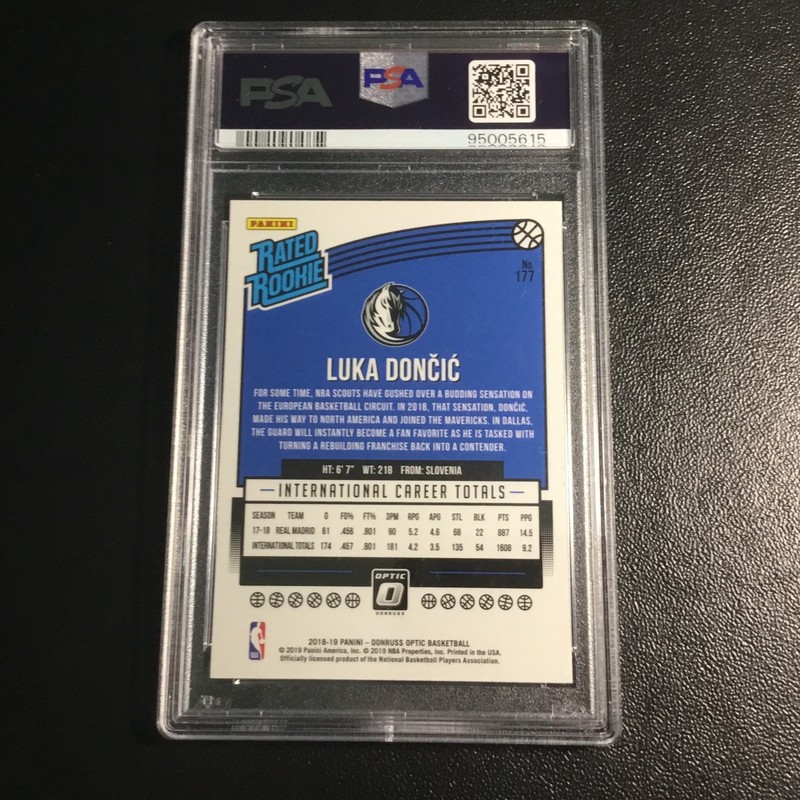 2018-19 Panini Donruss Optic Rated Rookie Luka Dončić #177 PSA 9 view 2