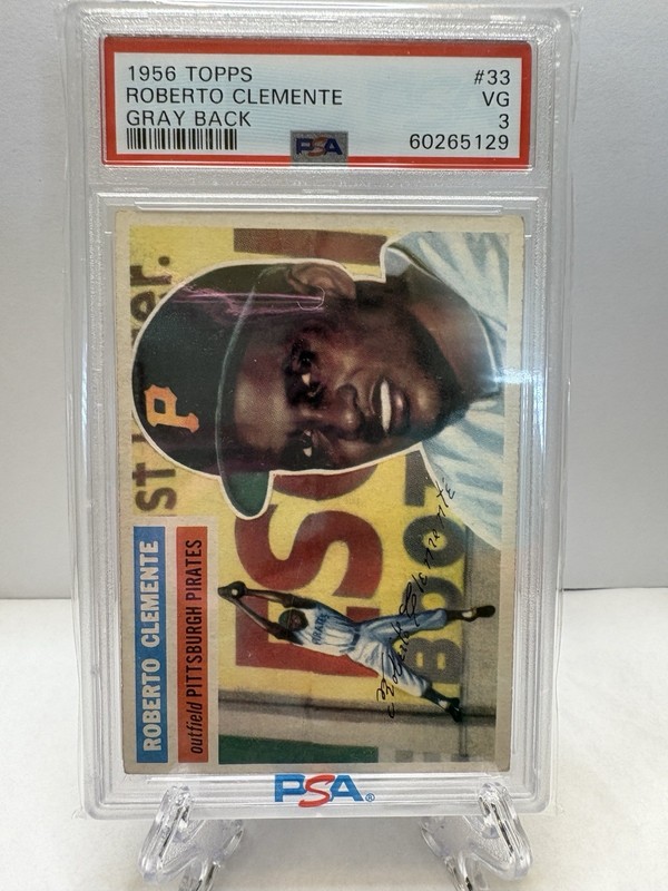 1956 Topps - Roberto Clemente #33 Gray Back PSA 3 view 2