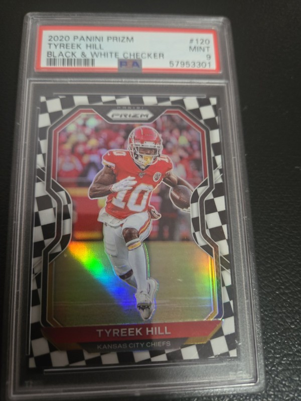 2020 Panini Prizm - Tyreek Hill #120 Black & White Checker Prizm PSA 9 