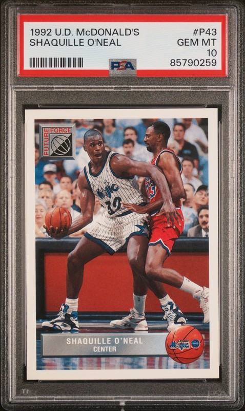 1992-93 Upper Deck McDonald's #P43 Shaquille O'Neal HOF Magic Rookie RC PSA 10