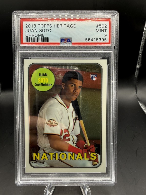 2018 Topps Heritage High Number - Juan Soto #THC-502 Chrome /999 (RC) PSA 9