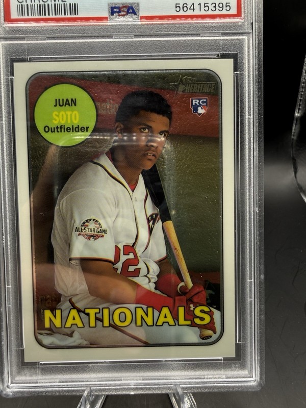 2018 Topps Heritage High Number - Juan Soto #THC-502 Chrome /999 (RC) PSA 9 view 2