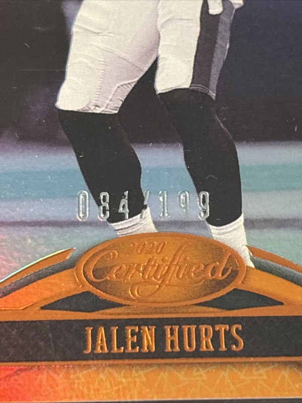 2020 Panini Certified JALEN HURTS RC Rookie Mirror Orange /199 Eagles PSA 10 GEM view 2