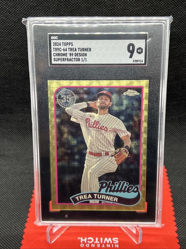 2024 TOPPS SERIES 1 1989 TOPPS CHROME  T89C-64  TREA TURNER 1/1 SUPERFRACTOR