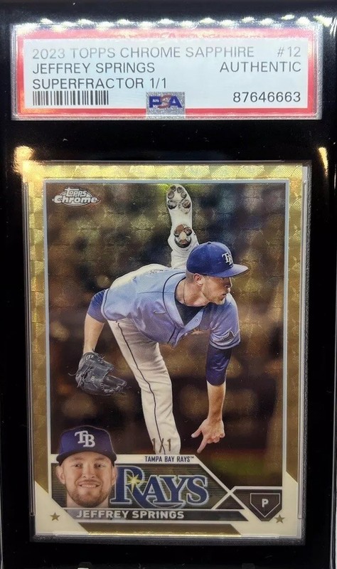 2023 Topps Chrome Sapphire Jeffrey Springs 12 1/1 SUPERFRACTOR 12