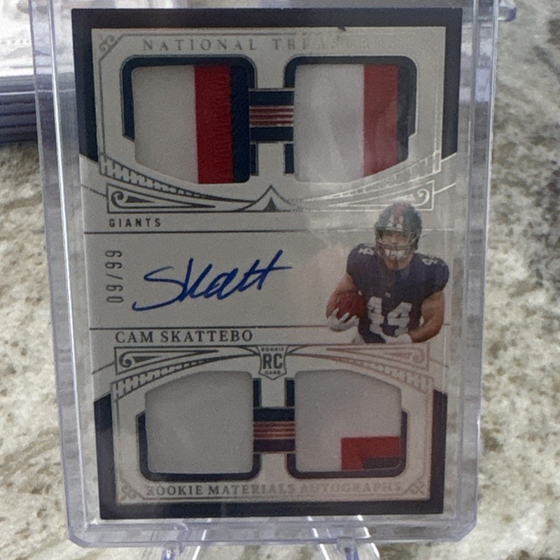 Panini 2025 National Treasures Collegiate Cam Skattebo Quad Patch RC Auto /99 view 1
