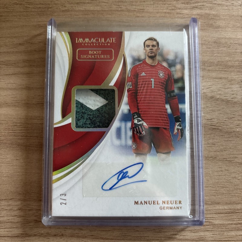 2018-19 Panini Immaculate Boot Signatures Boot Patch MANUEL NEUER /3 MATCH WORN view 1