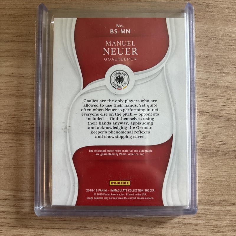2018-19 Panini Immaculate Boot Signatures Boot Patch MANUEL NEUER /3 MATCH WORN view 2