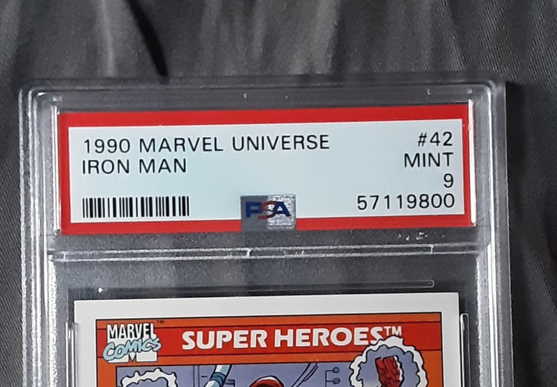 1990 Marvel Universe Iron Man #42 PSA 9 Mint  view 2
