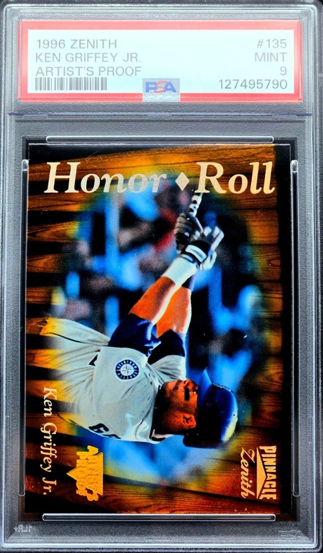 1996 Zenith Ken Griffey Jr Honor Roll Artist's Proof #135 PSA 9 MINT SSP view 2