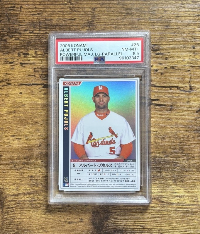 2006 Konami Albert Pujols Powerful Major League Foil Parallel #26 PSA 8.5