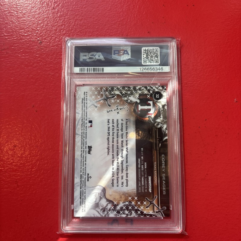 2025 Topps X Cactus Jack Corey Seager PSA 10 view 2