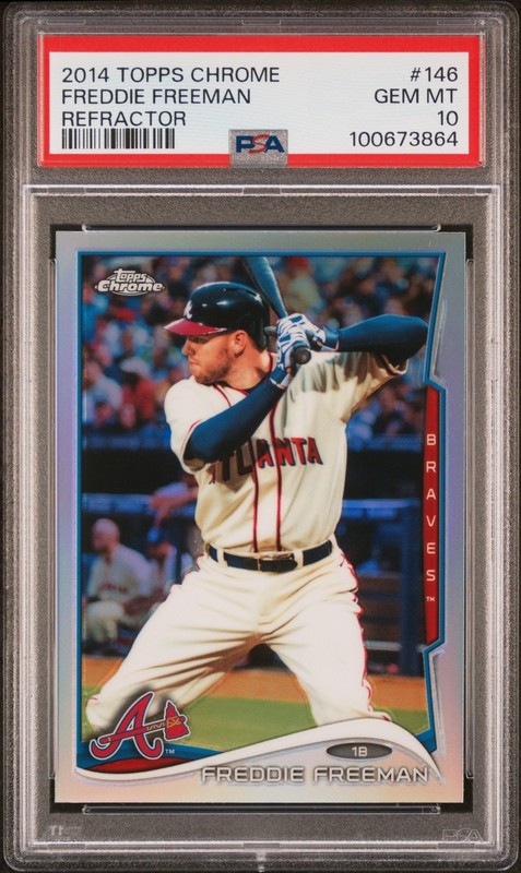 Freddie Freeman 2014 Topps Chrome Refractor #146 PSA 10 Atlanta Braves