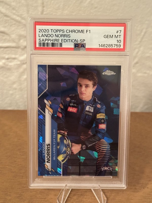 2020 Topps Chrome Sapphire F1 Formula 1 Lando Norris IV RC SP #7 PSA 10