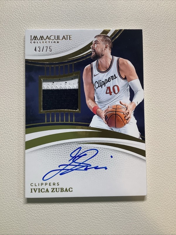 2024 Immaculate Collection Ivica Zubac Patch Auto /75 Clippers view 1