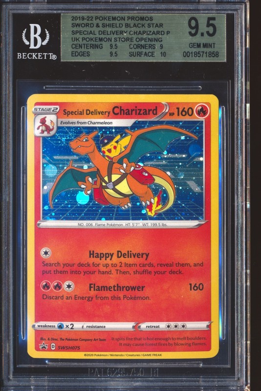 2019 Pokemon Special Delivery Charizard  SWSH075 BGS 9.5 WITH 10 SURFACE SUB!