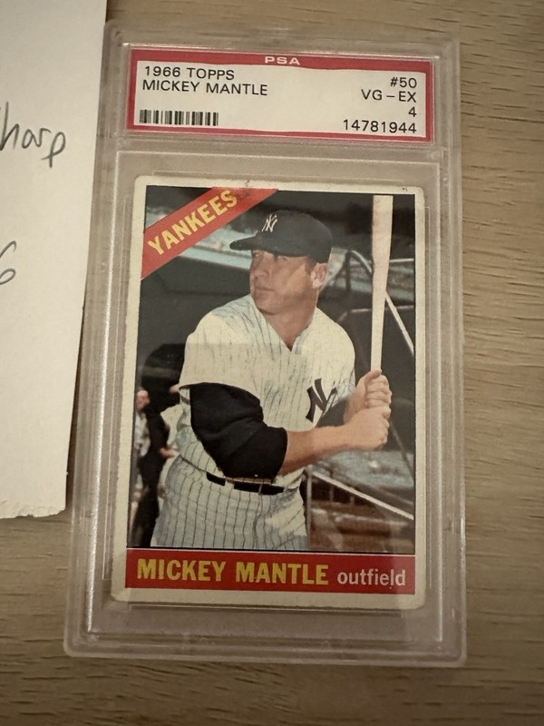 1966 Topps Mickey Mantle #50 PSA 4 view 2