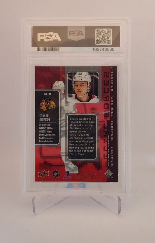 2023 Upper Deck Connor Bedard Special Forces PSA 10 view 2