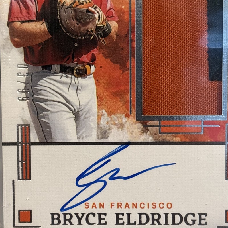 2025 Impeccable Elégance Jersey Auto Bryce Eldridge On Card Patch Auto 🔥 Giants view 2