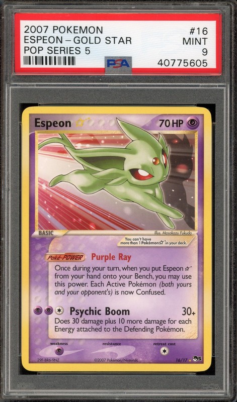 Pokemon Espeon Gold Star POP Series 5 #16 PSA 9 Mint