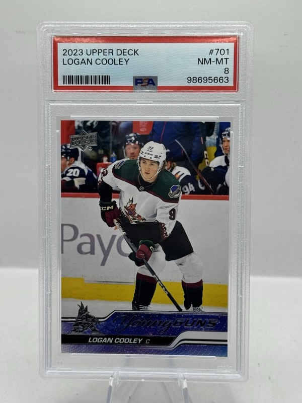 Logan Cooley PSA 8 2023 -24 Upper Deck Young Guns #701