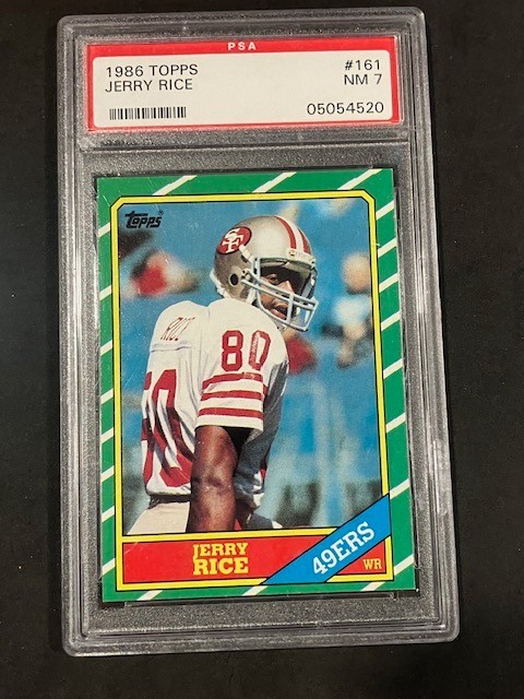 1986 Topps  Jerry Rice #161 HOF Rookie RC Psa 7 Nm SHARP!