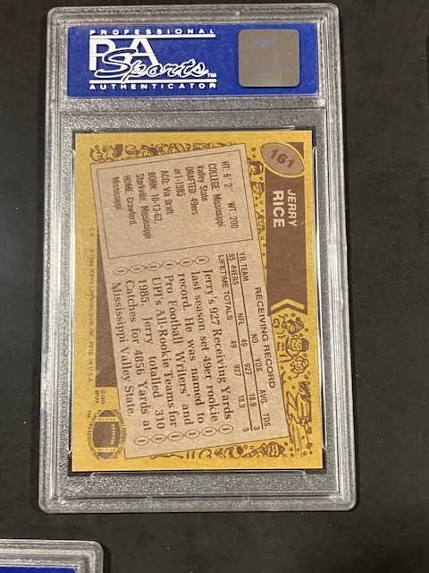1986 Topps  Jerry Rice #161 HOF Rookie RC Psa 7 Nm SHARP! view 2