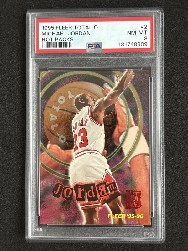1995-96 Fleer Total O #2 Michael Jordan Hot Packs PSA 8