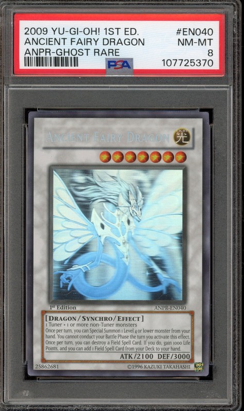Yu-Gi-Oh! Ancient Fairy Dragon 1st Edition Ghost Rare ANPR-EN040 PSA 8